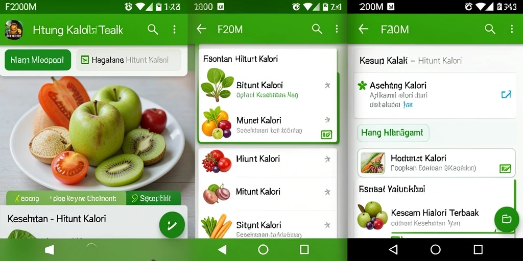 Tampilan antarmuka pengguna F200M yang ramah untuk menghitung kalori.