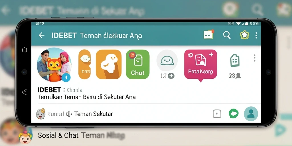 Antarmuka aplikasi IDEBET yang memudahkan menemukan teman sekitar.