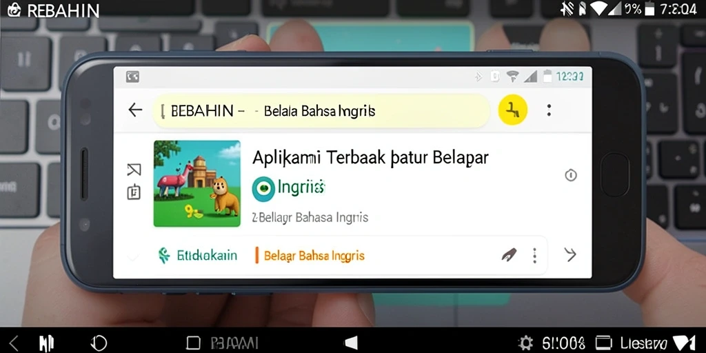 Antarmuka pengguna REBAHIN yang interaktif untuk belajar bahasa Inggris.