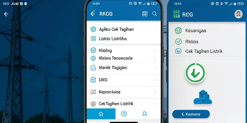 Tampilan antarmuka RKGG untuk cek tagihan listrik yang informatif.