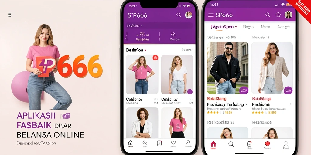 Antarmuka SP666 yang modern untuk belanja fashion.