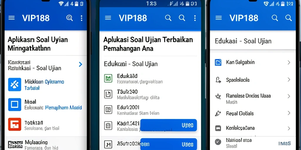 Antarmuka aplikasi VIP188 yang interaktif dan edukatif.