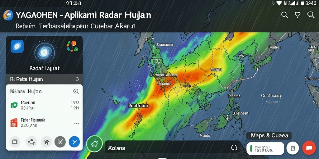 Antarmuka depan aplikasi YAGAOHEN menampilkan peta Radar Hujan yang jelas.